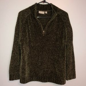 Croft and barrow fuzzy dark green sweater